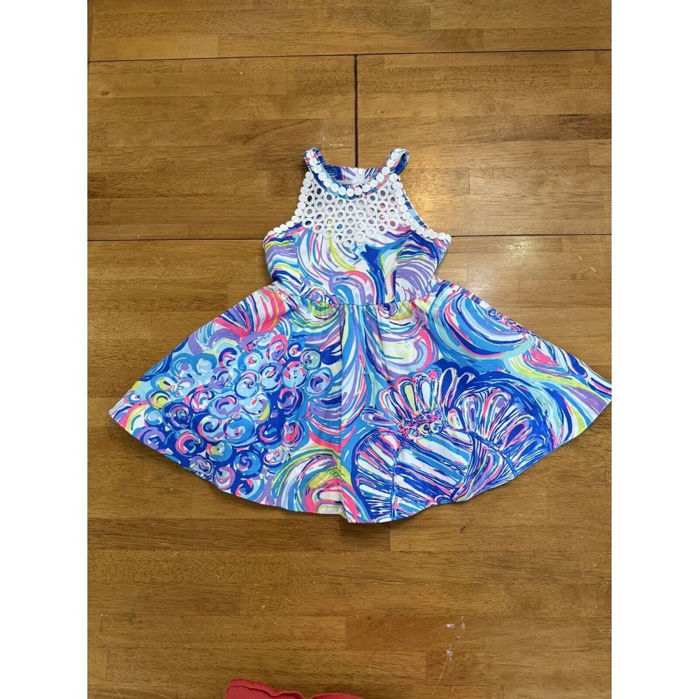 Lilly Pulitzer Girl 4 Gillty Pleasure LITTLE KINLEY DRESS Lace Fit Flare‎